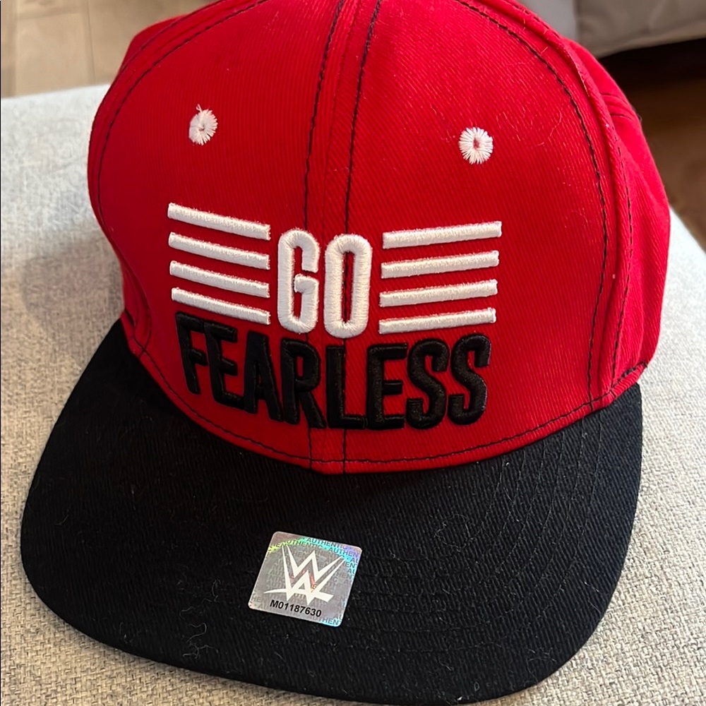 WWE Red and Black Snapback Hat Go Fearless